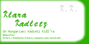 klara kadletz business card